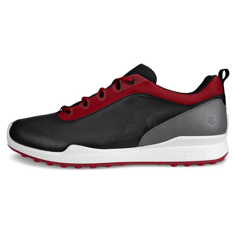 ECCO BIOM Hybrid 1 BNY Spikeless Golf Shoes Black/Chili Red – FW24 Men