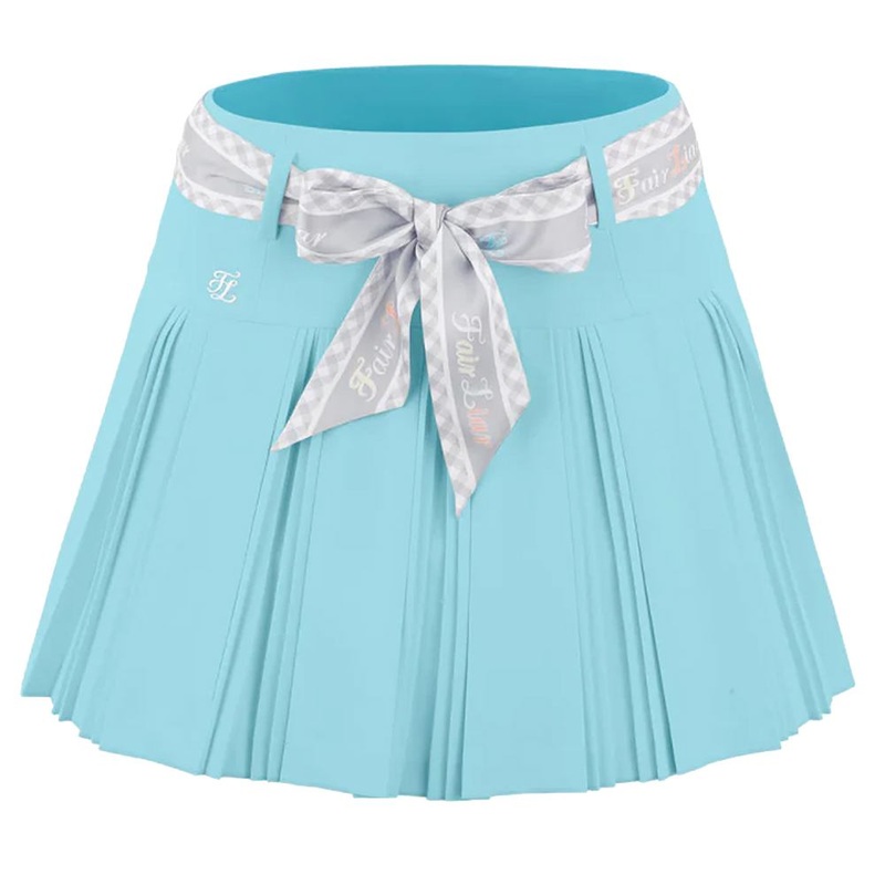 Fairliar Scarf Set Pleated Golf Skirt Ceramic Blue – SS24 Women