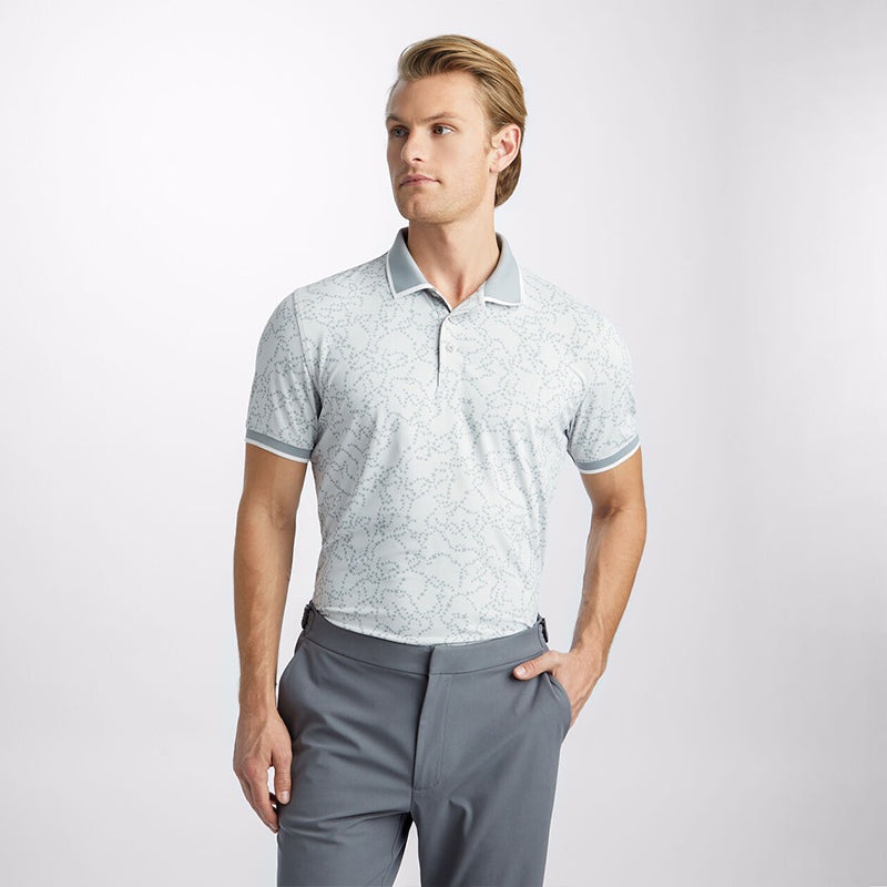 G/FORE MEN STAR DUST BANDED SLEEVE TECH JERSEY POLO