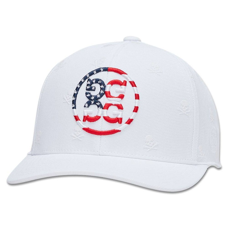 Gfore Skulls & Stripes Stretch Twill Snapback Golf Cap Snow – 24 Men