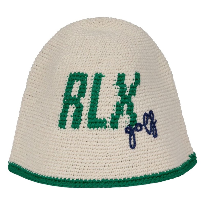 Ralph Lauren Cotton Crochet Golf Bucket Hat Ecru/Green – SP25 Men
