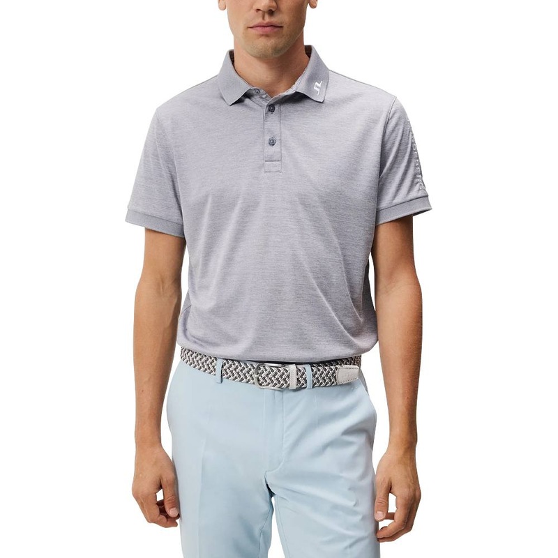 J.Lindeberg Tour Tech Slim Fit Golf Polo Gray Melange – FW23 Men