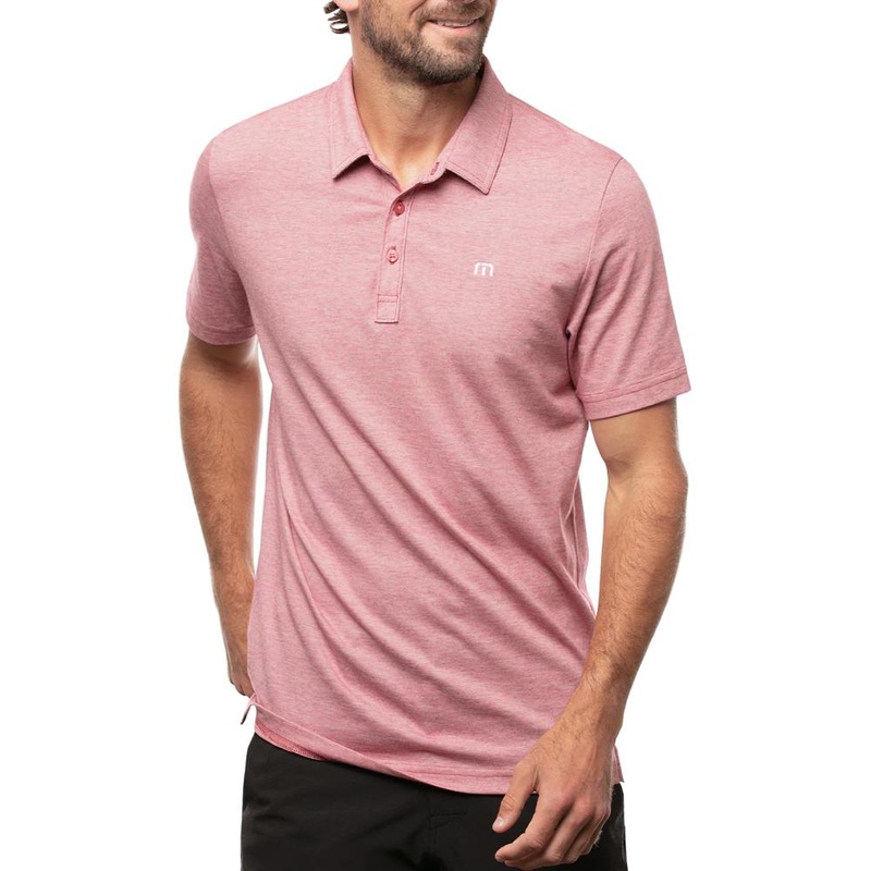 TravisMathew The Zinna Golf Polo Heather Cardinal – SS21 Men