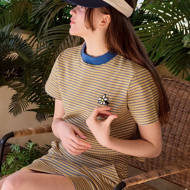 Kandini Women Jacquard Short Sleeve Tee