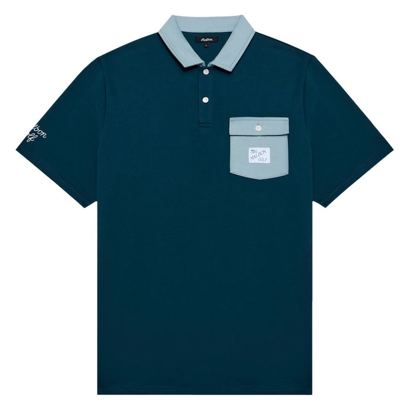 Malbon Jovis Solid Golf Polo Ocean – SS25 Men