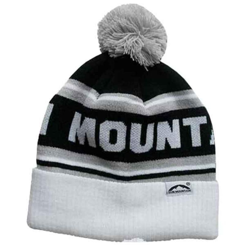 Sun Mountain Thermal Double Knit Golf Beanie  Black/White/Grey