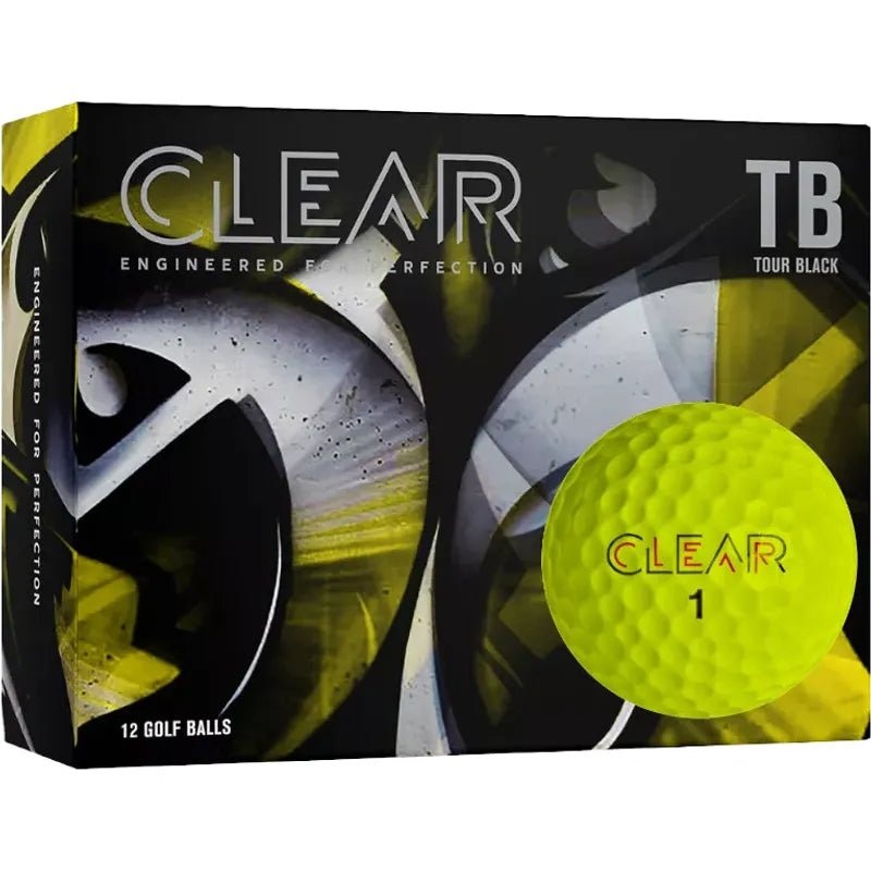 Clear Golf Tour Black Yellow Golf Balls – One Dozen