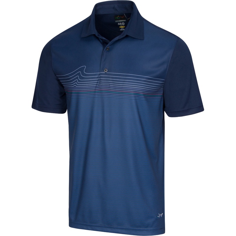 Greg Norman Men’s ML75 Microlux Fin Print Polo