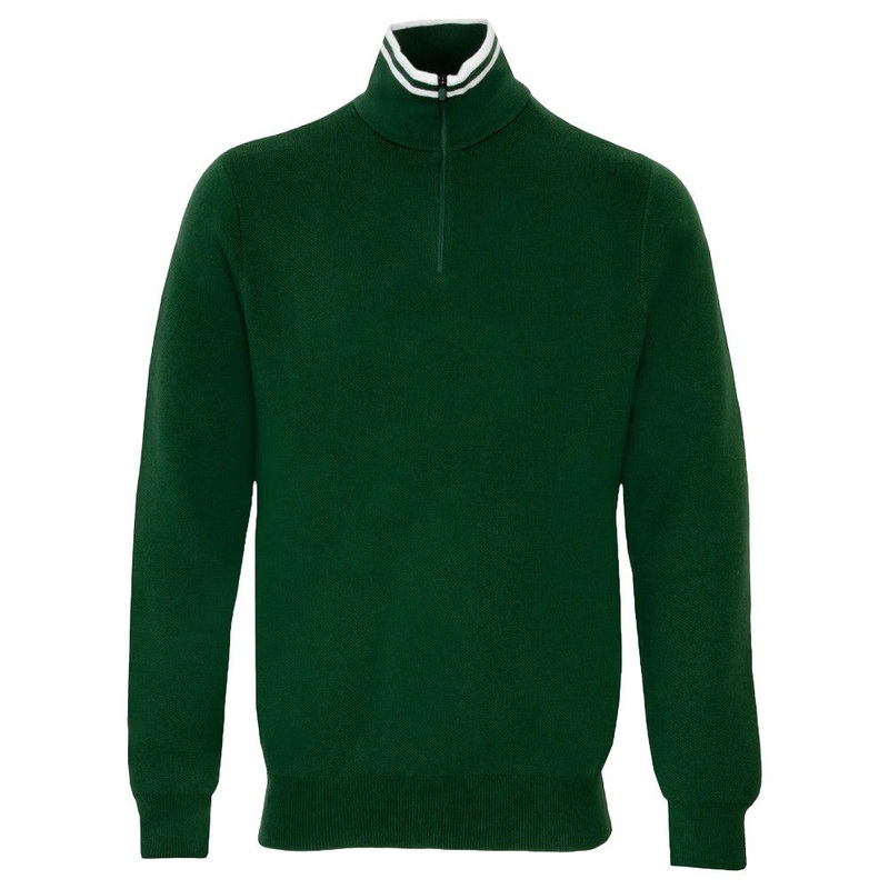 Malbon Evergreen Sorrel Knit 1/4 Zip Golf Pullover Evergreen – FW24 Men