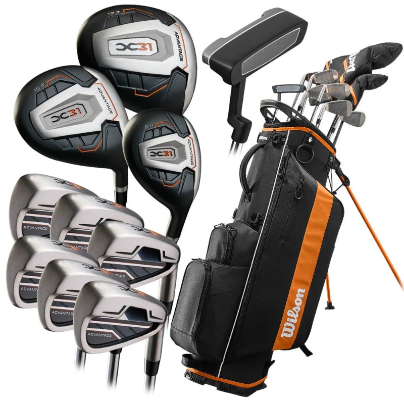 Wilson X31 Advantage 11-Piece Stand Bag Golf Package Set – Steel – +1″