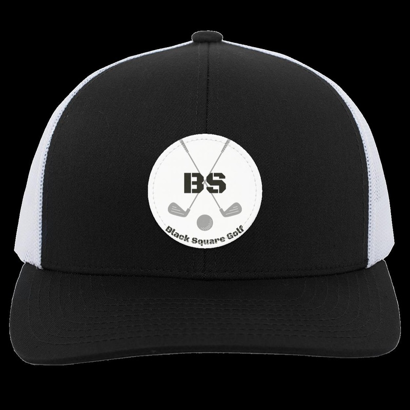 Black Square Golf Trucker-Style Snap-Back Basic Training Patch Golf Hat