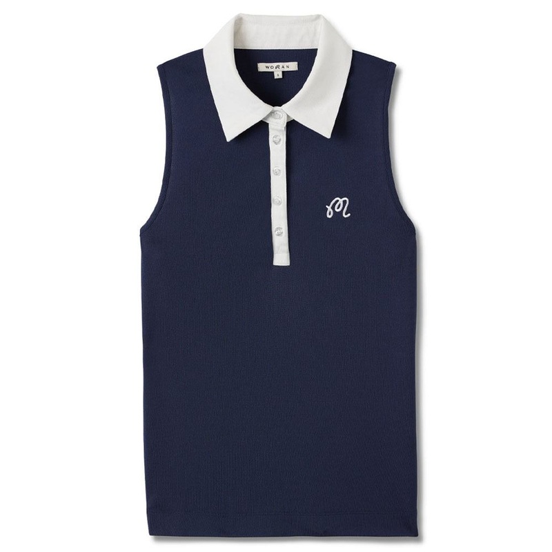 Malbon Claudia Sleeveless Golf Polo Navy – SU23 Women