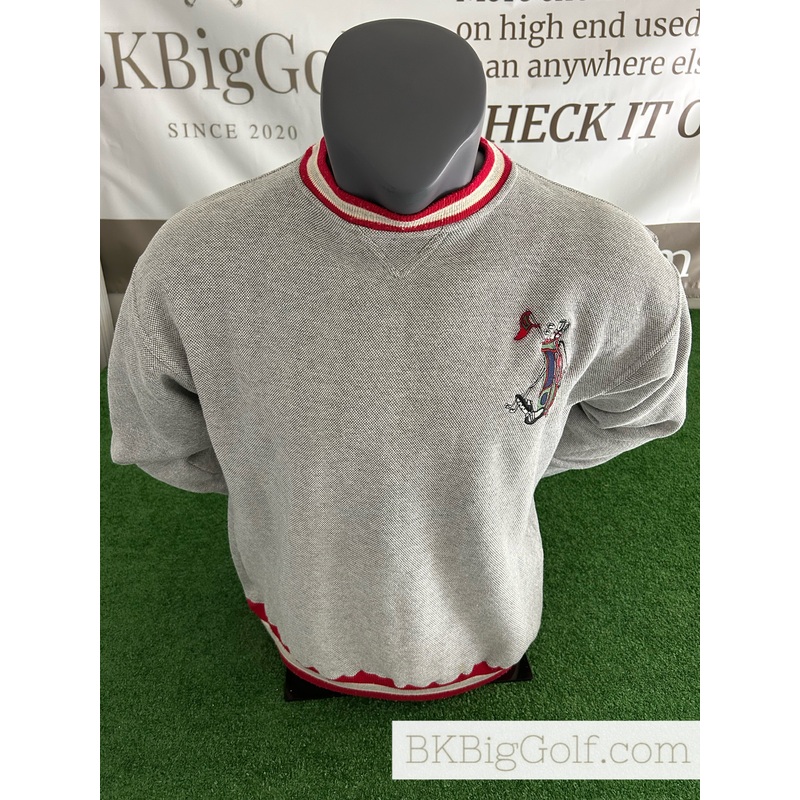 Vintage Club Newport Golf Bag Gray Crewneck Varsity Medium Sweater