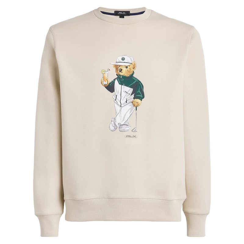 Ralph Lauren Classic Polo Bear Double-Knit Sweatshirt Golf Sweater Basic Sand – SP25 Men