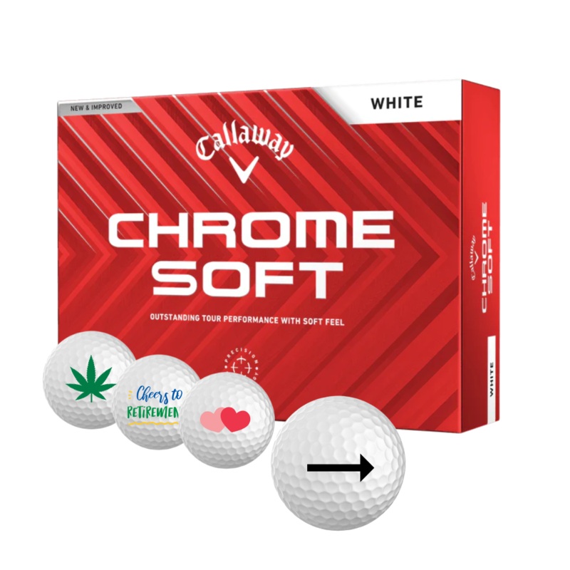 Special Symbol Custom Golf Balls – Unique Callaway Chrome Soft