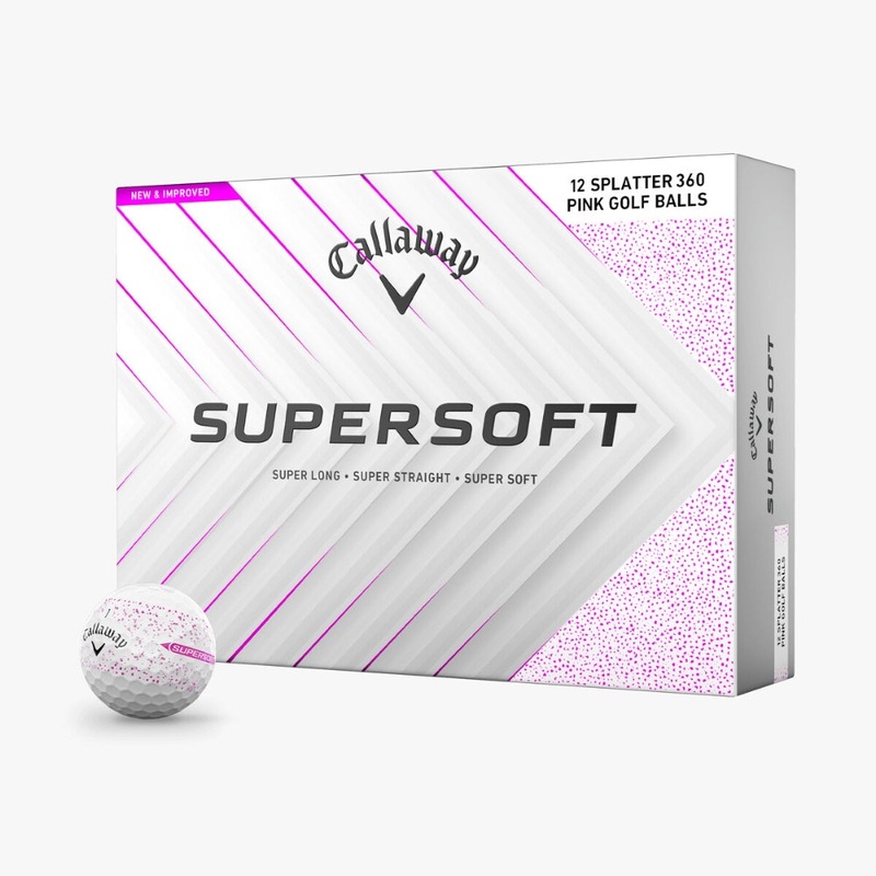 Callaway 2025 SuperSoft Pink Splatter Golf Balls – 1 Dozen