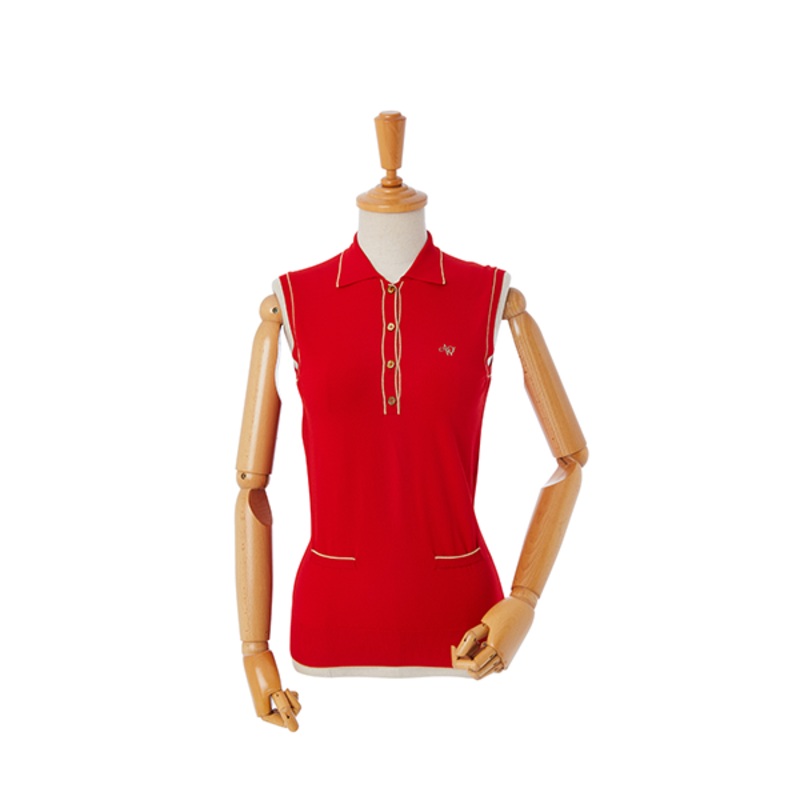 AOW Sleeveless T-Collar Knit