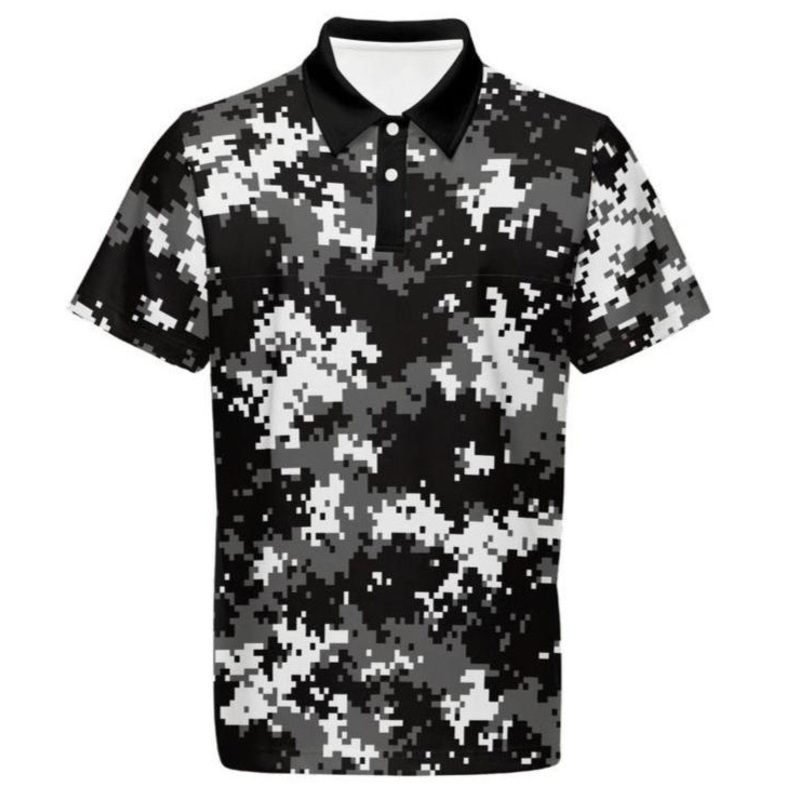 Black Square Golf Digi Camo Polo