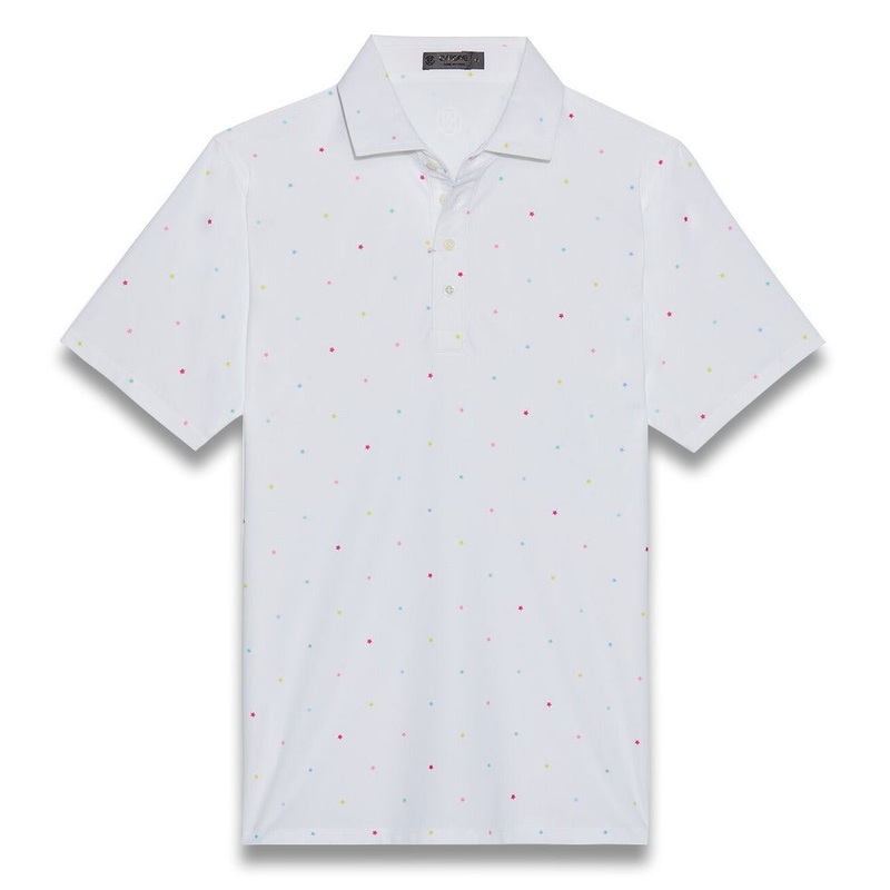 Gfore Mini Stars Tech Pique Slim Fit Golf Polo Snow – 23 Men