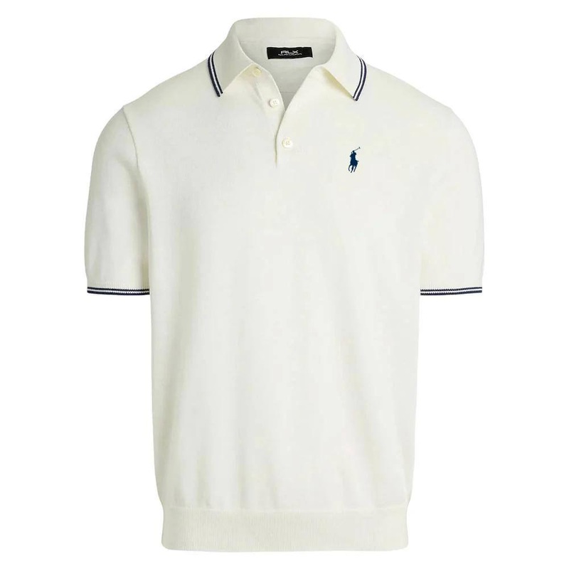 Ralph Lauren Performance Cotton-Blend Coolmax Sweater Golf Polo White Splash – SP25 Men