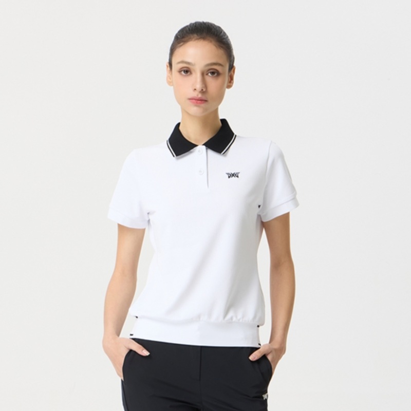PXG KOREA WOMEN SUMMER KNIT COLLARED SHORT SLEEVE