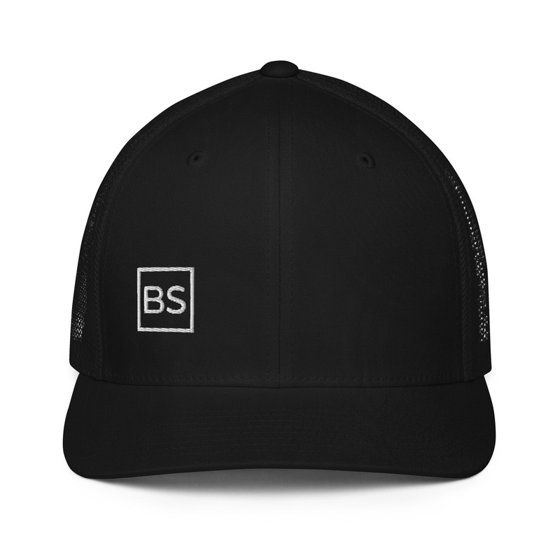 Black Square Closed-back trucker cap
