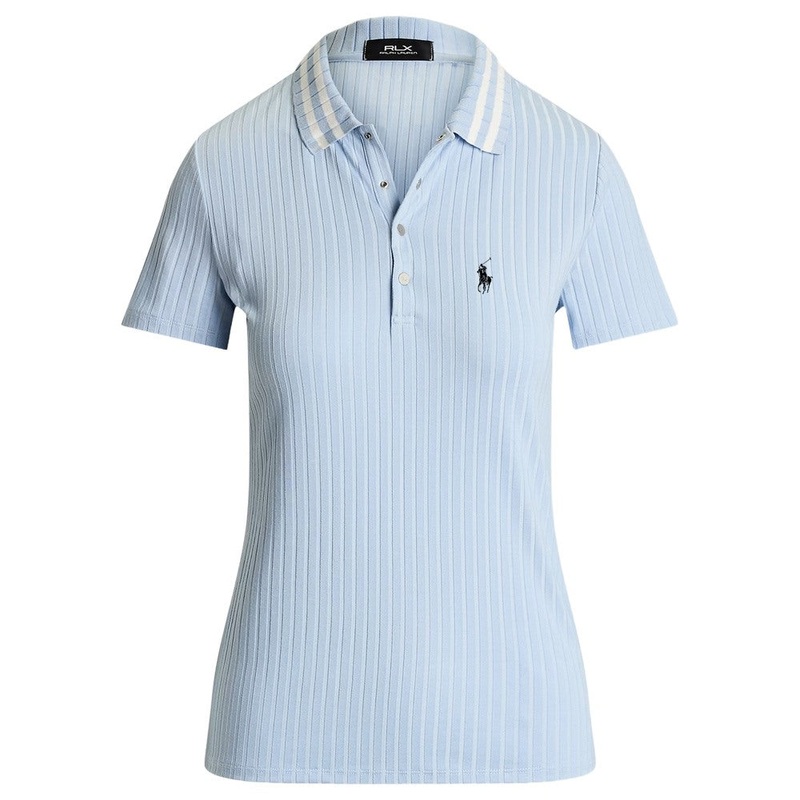 Ralph Lauren Slim Fit Drop Needle Ribbed Shortsleeve Knit Golf Polo Cold Springs Multi – SP25 Women