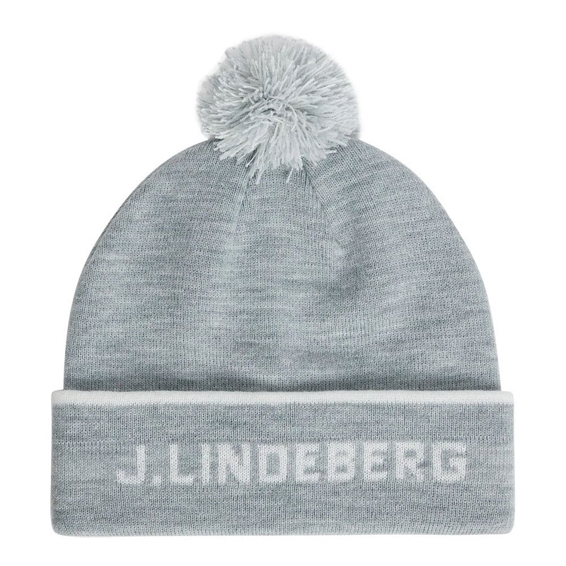 J.Lindeberg Stripe Golf Beanie Light Gray Melange – FW23
