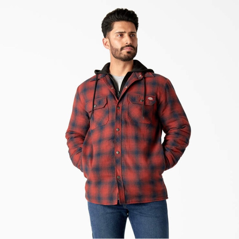 Dickies Men’s Flannel Hooded Shirt Jacket