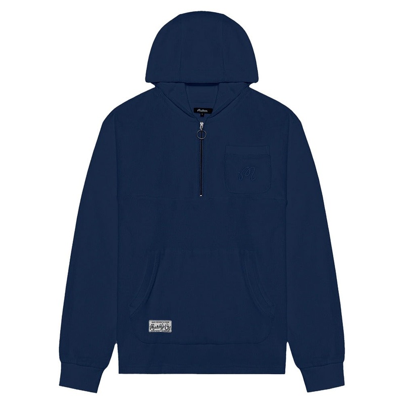 Malbon Castello French Terry Quarter Zip Hoodie Golf Jacket Ocean – SS25 Men