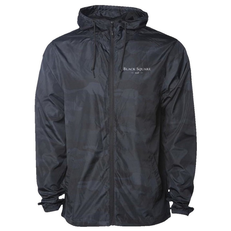 Black Square Golf Black Camo Water Resistant Windbreaker