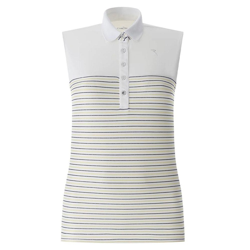 Chervo Arruda Sleeveless Golf Polo Summerstripe Lemon – SS22 Women