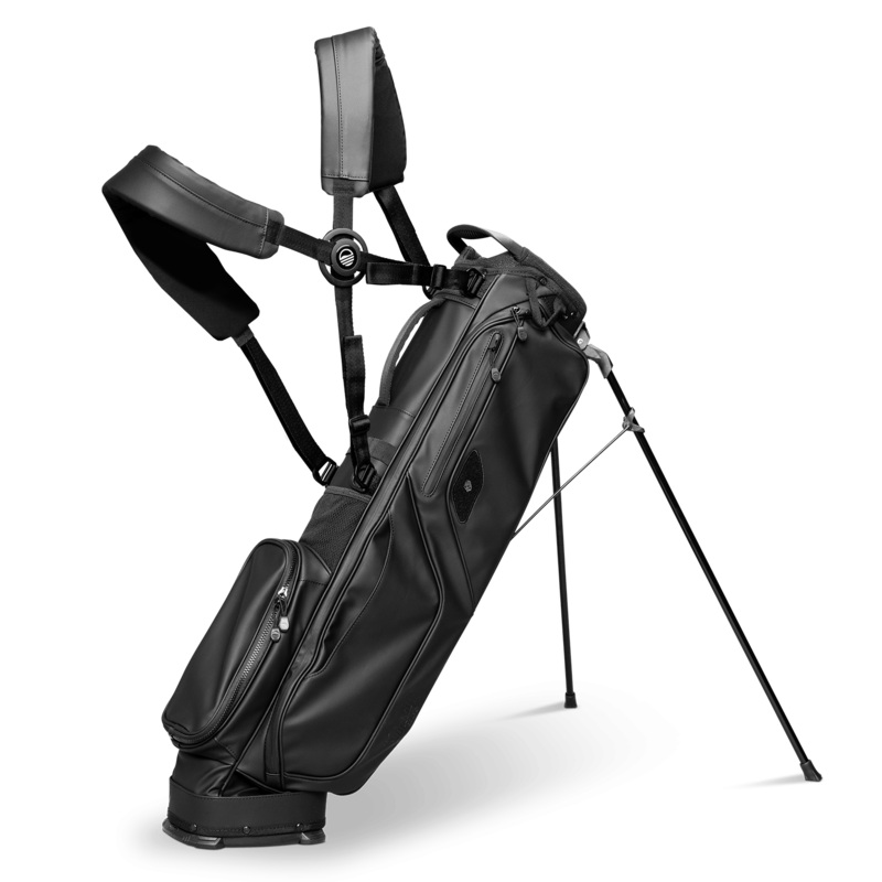Sunday Golf El Camino S-Class | Black Vegan Leather Mid Size Stand Bag