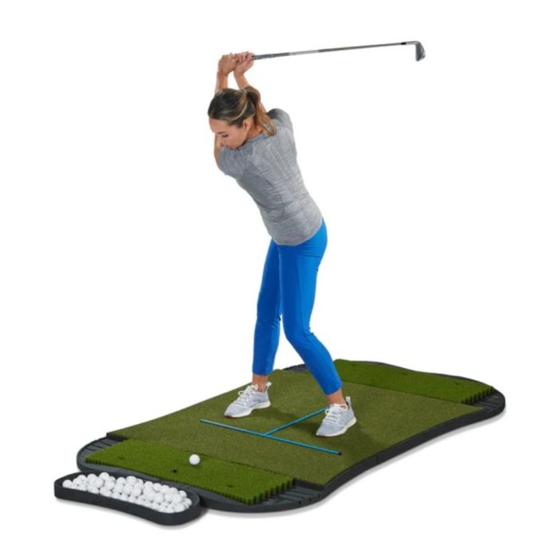 Fiberbuilt Grass Series Hourglass Pro Studio Golf Mat – Double Hitting