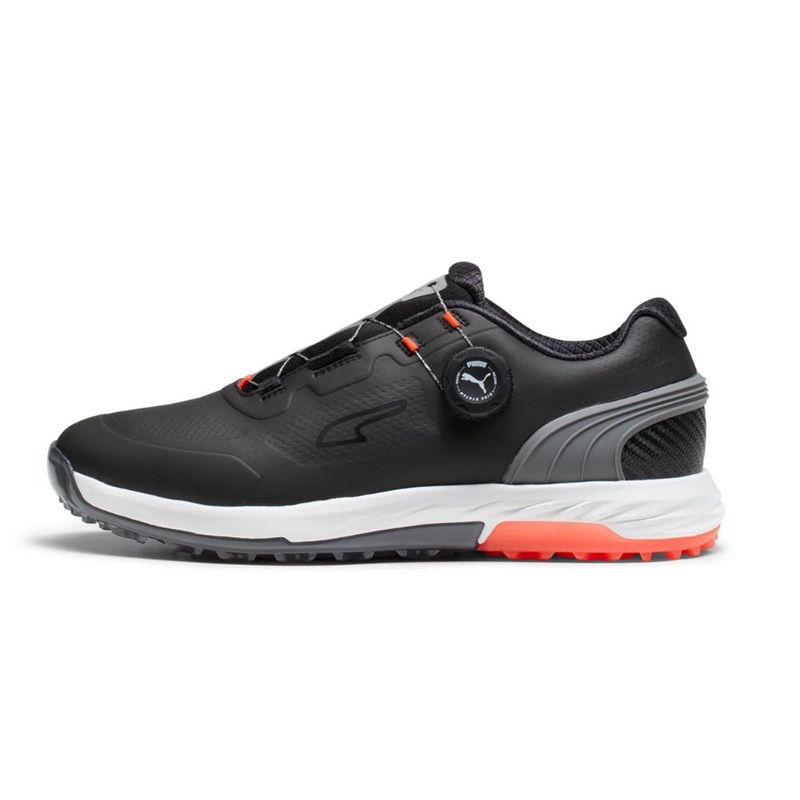 Puma 2024 Alphacat Nitro Disc Spikeless Golf Shoes – Black/Shade/Red