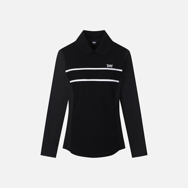 PXG KOREA WOMEN KNIT HYBRID COLLAR LONG SHIRT