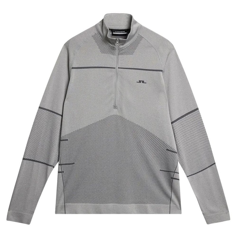 J.Lindeberg Jimmy Mid Layer Golf Pullover Light Gray Melange – FW23 Men