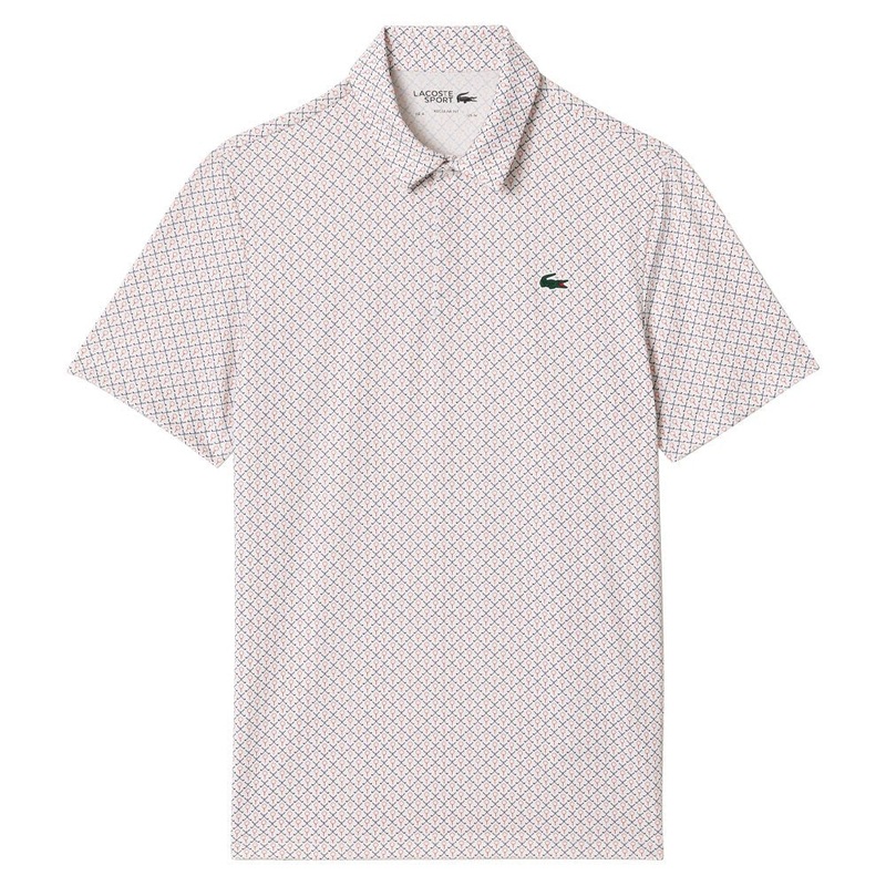 Lacoste Printed Recycled Polyester Golf Polo White – FW23 Men