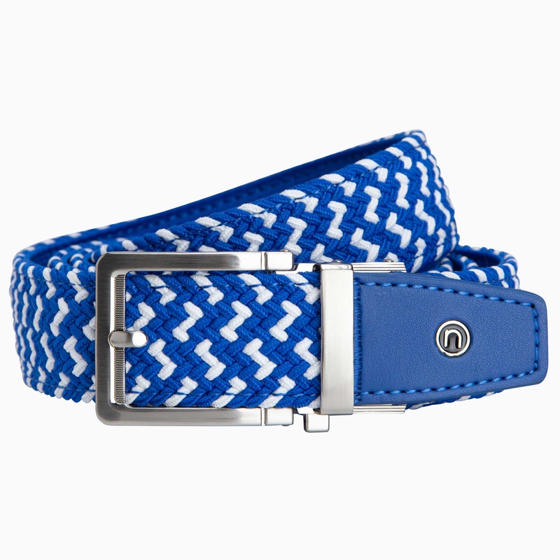 Nexbelt Braided Blue & White Golf Belt 1.38″ [35mm]