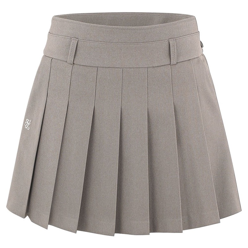 Fairliar A-line Pleated Golf Skirt Beige – 24 Women