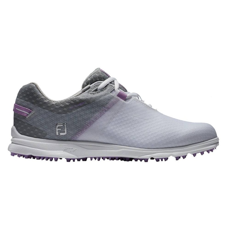 FootJoy Pro SL Sport Laced Spikeless Golf Shoes White/Gray/Lilac – 23 Women