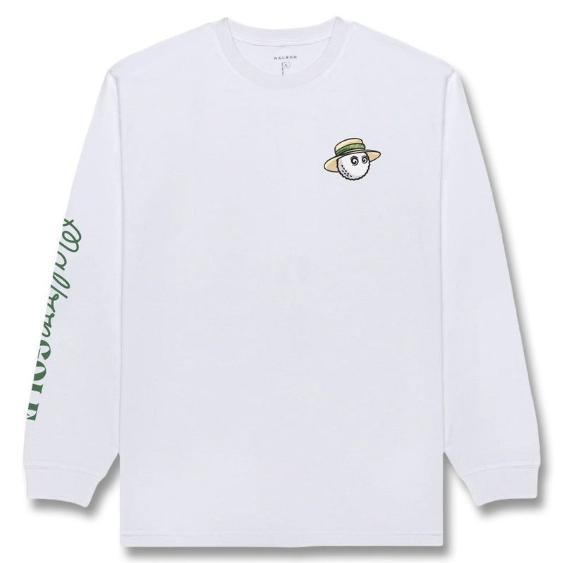 Malbon Marina Longsleeve Golf T-Shirt White – SS25 Men