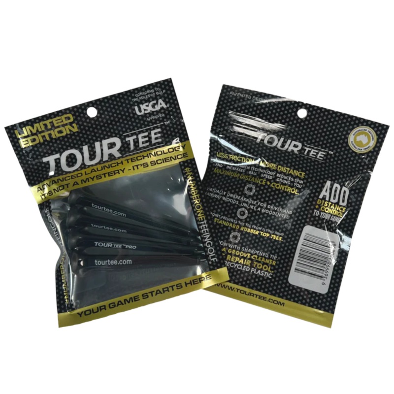 TourTee Black Pro 3 1/4″ Limited Edition Golf Tees – 4 Pack