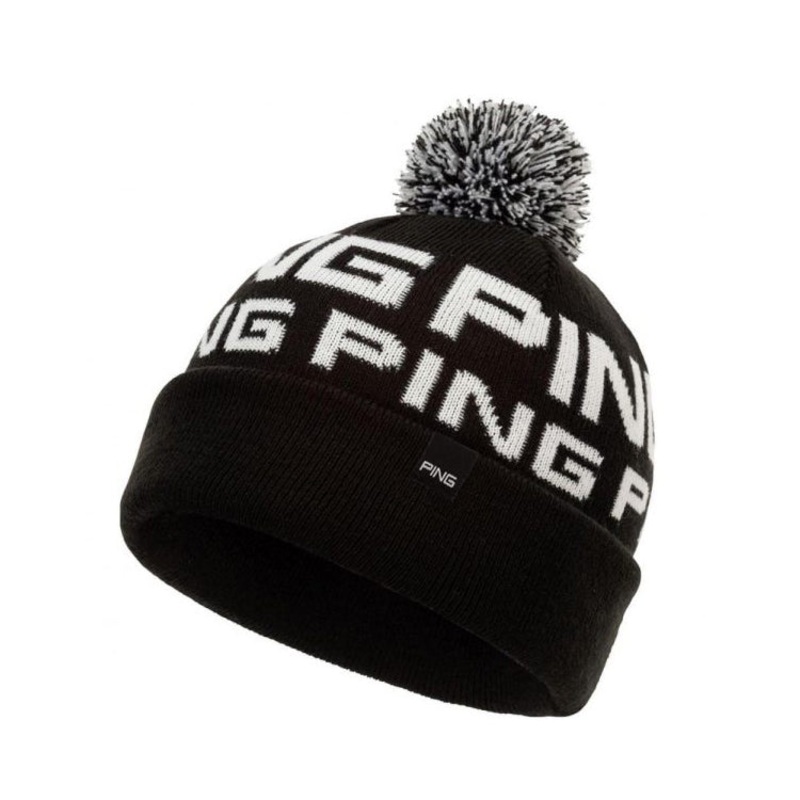 PING Logo 2 Golf Bobble Hat – Black/White