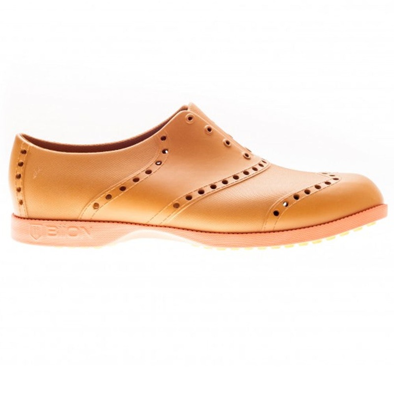 BIION Brights Spikeless Golf Shoes Leather/Orange – 16 Unisex