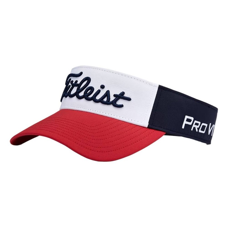 Titleist Tour Performance Staff Collection Golf Visor Navy/White/Red – 23 Men