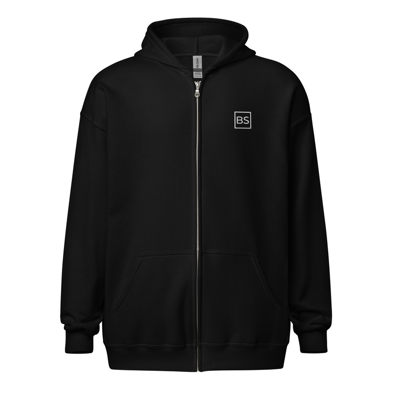 Black Square Zip Hoodie