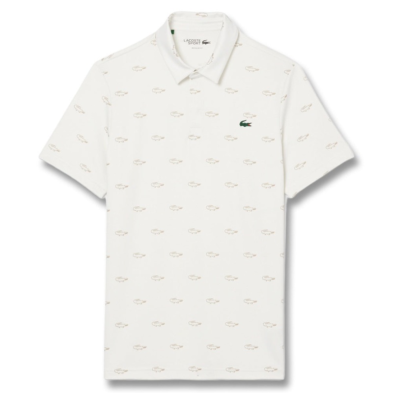 Lacoste Regular Fit UV Protect Golf Polo White/Beige – SS25 Men