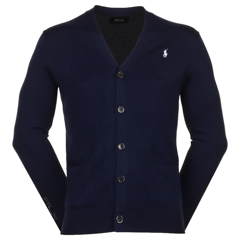 Ralph Lauren Cotton Coolmax V-Neck Golf Cardigan Refined Navy – FW24 Men