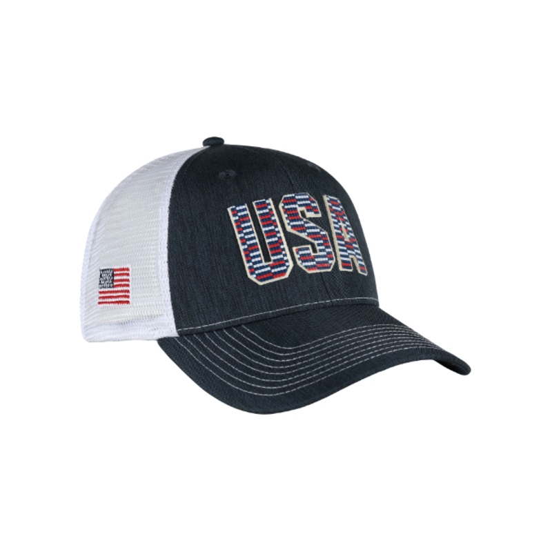 USA Navy & White Mesh Back Cap